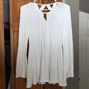 White cutout back top